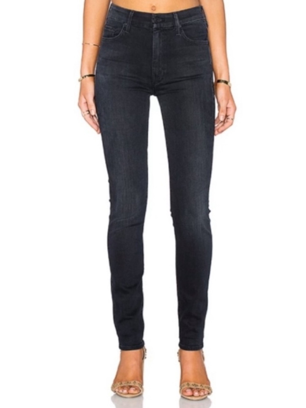 MOTHER The High Waisted Looker - Blackbird Jeans Stretch Denim